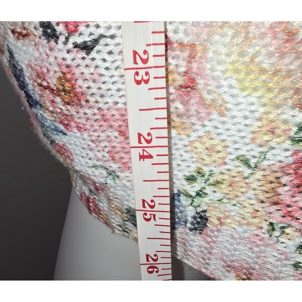 Luisa Ricci Italy Floral Knit Cold‎ Shoulder Sweater Top Size L boutique Italian - Picture 10 of 12